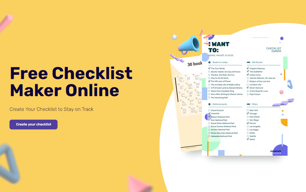 Cheqmark — Free Online Checklist Maker for Teams and Individuals